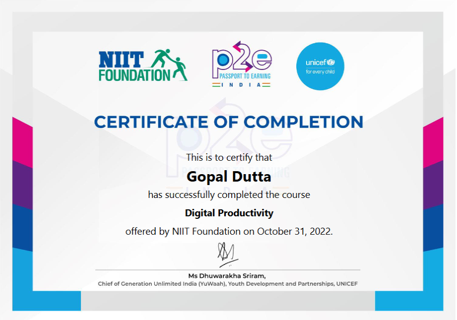 Digital_Productivity Certificate Preview